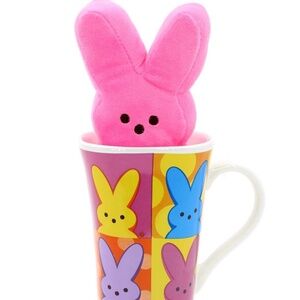 Peeps novelty ceramic mug with pink Plushie- NWT